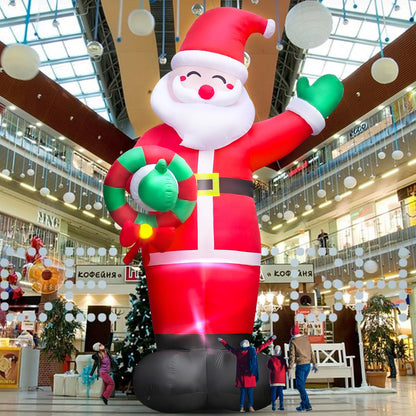Danxilu 20 FT Giant Christmas Inflatables Santa Claus Outdoor Decoration, Huge Santa Blow Up Yard Decorations Built-in LED Lights with Blower Xmas Decor for Holiday Party Home Lawn Malls Squares