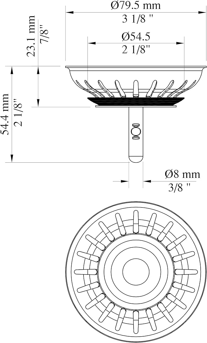 KANARY Stainless Steel Kitchen Sink Strainer Basket-Replacement