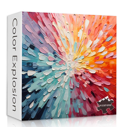 Impossible Puzzles 1000 Piece, Colorful Hard Difficult Puzzle for Adults, Gradient Rainbow Challenging Jigsaw Art Painting