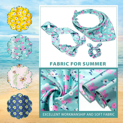 Hanaive 12 Pack Dog Bandanas & Matching Scrunchie Set Dog and Owner Matching Clothes Flower Pet Scarf Bibs with Hair Tie Headbands for Small Puppy Pet Owner Mom Outfit Gift