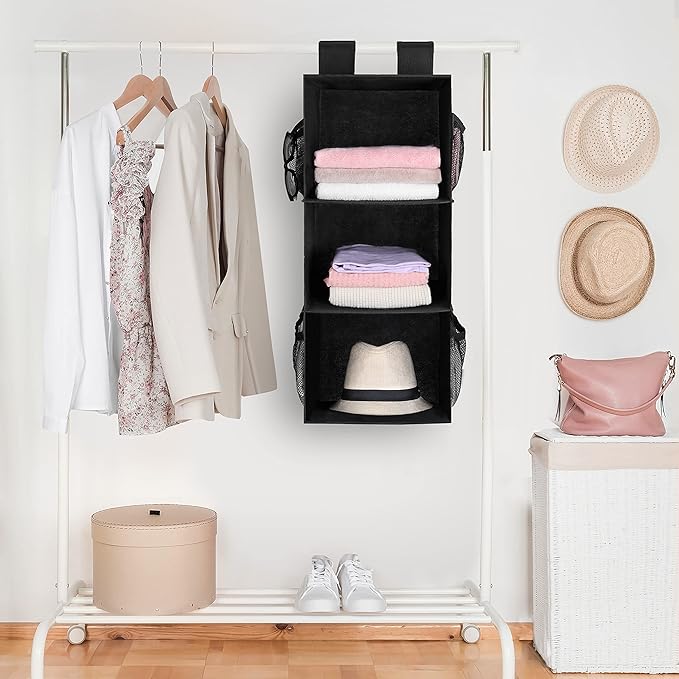 MAX Houser 3-Shelf Hanging Closet Organizer, Hanging Sweater Organizer