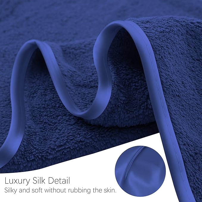 TENSTARS Silk Hemming Bath Towels