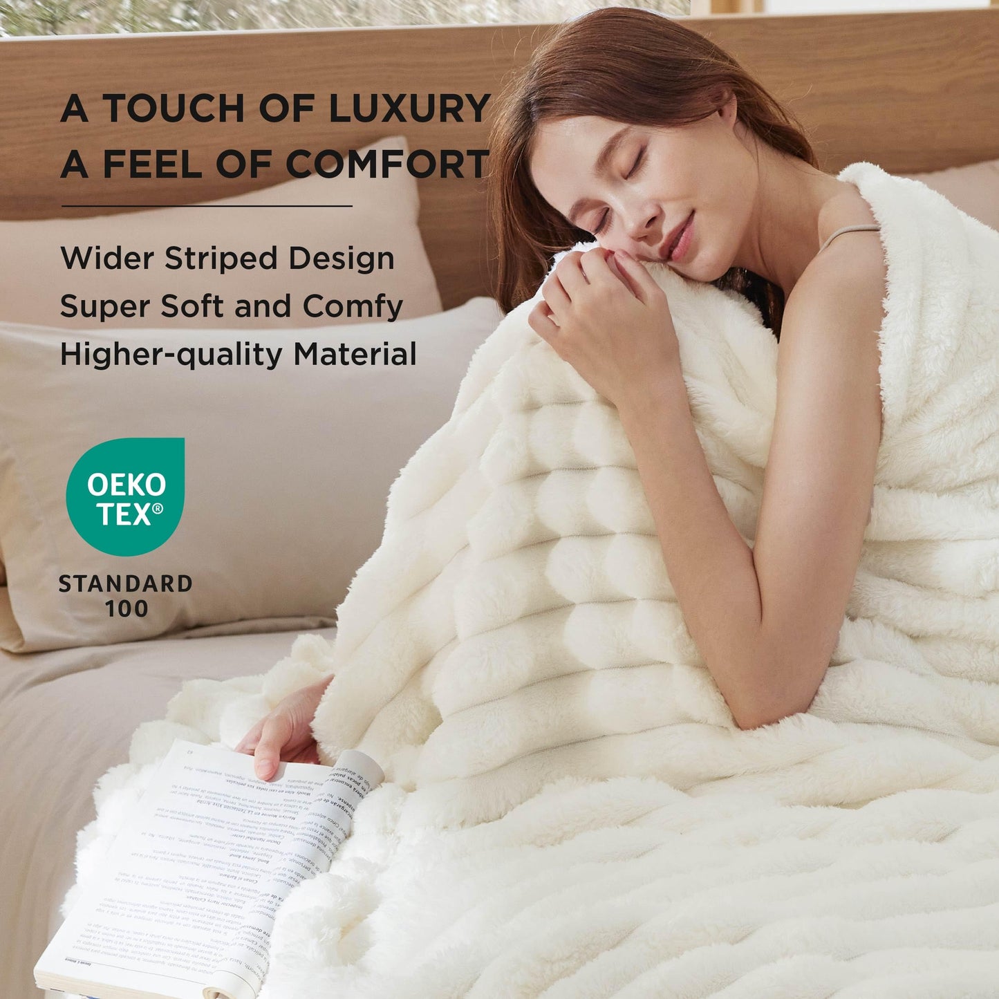 Bedsure King Size Blanket for Bed&King Size Blanket for Bed, White, 108x90 Inches