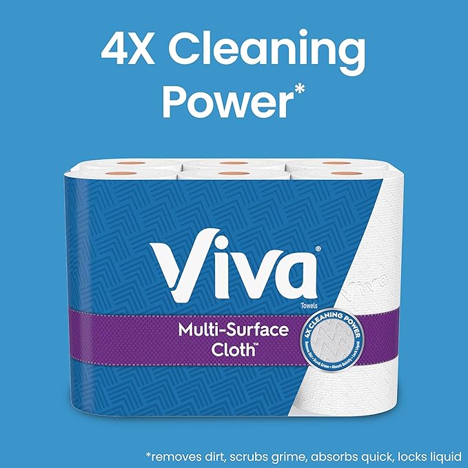 Viva Multi-Surface Cloth Paper Towels, 24 Double Rolls, 110 Sheets Per Roll