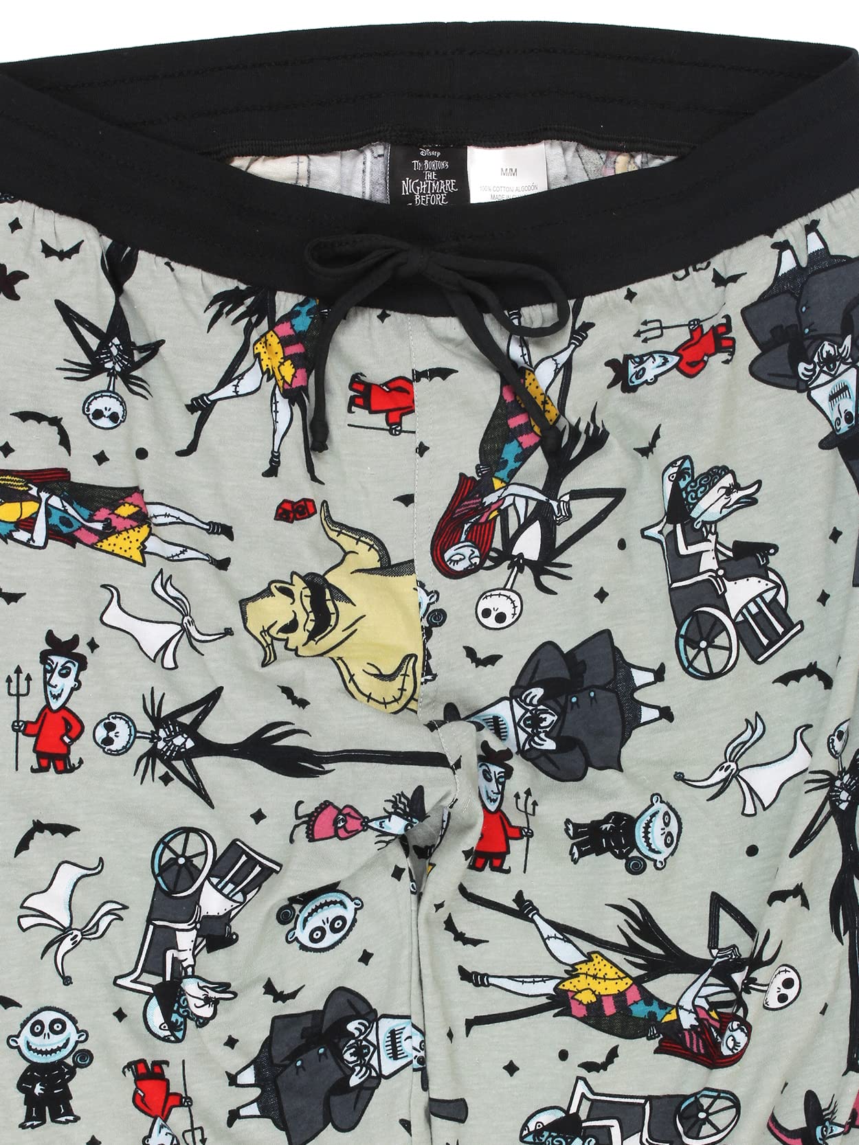 Disney Nightmare Before Christmas Mens Holiday Jogger Lounge Pajama Pant (Medium, Grey)