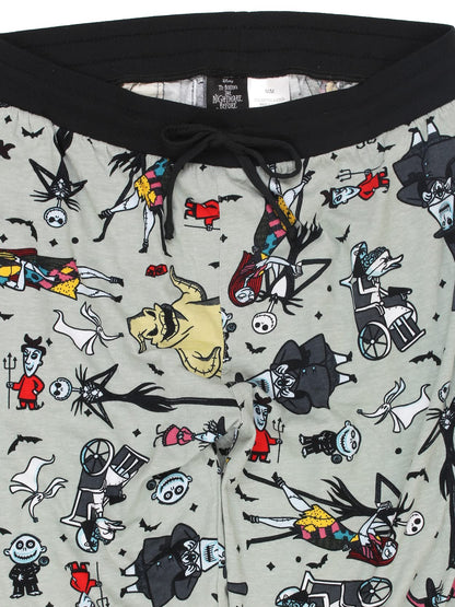 Disney Nightmare Before Christmas Mens Holiday Jogger Lounge Pajama Pant (Medium, Grey)