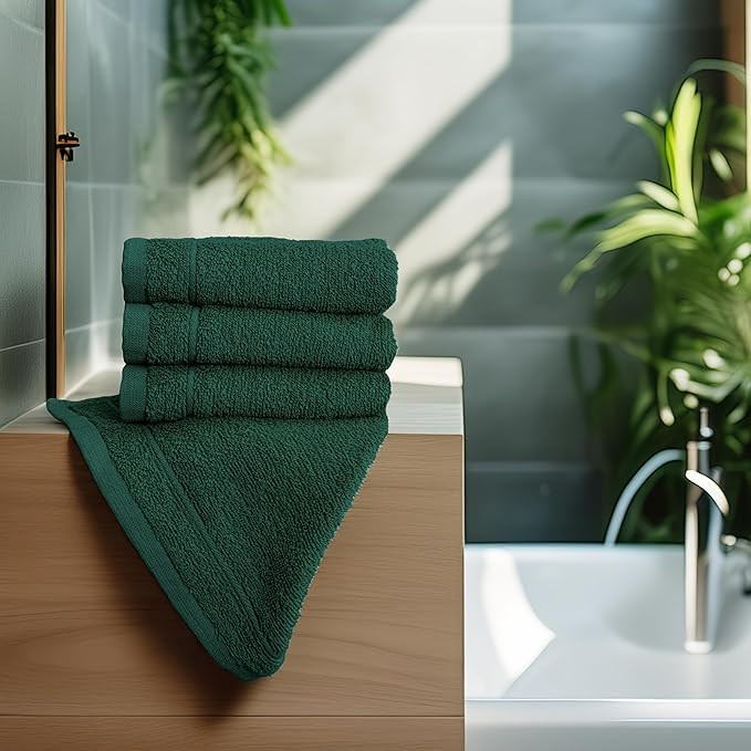 Tens Towels Pack of 12 Washcloths, 12 x 12 Inches, Lighter Weight, Quick to Dry
