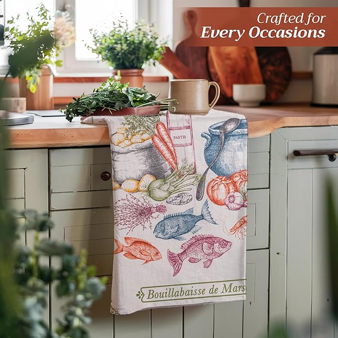 Maison d' Hermine Kitchen Towels Set of 3 100% Cotton 27.50" x 20" Reusable