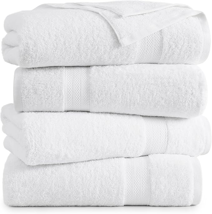 Lane Linen 100% Cotton 4 Pack Bath Sheets
