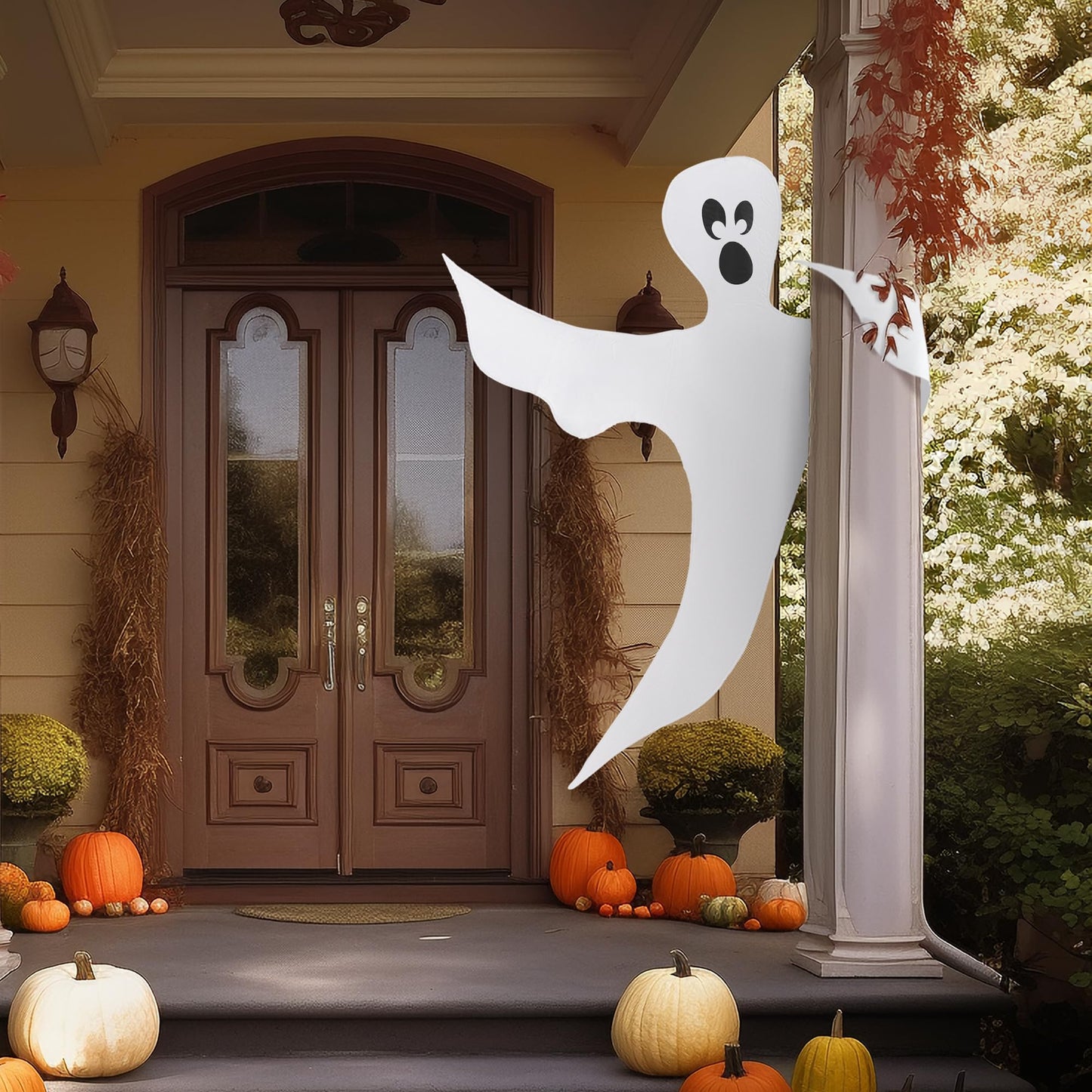 JOYIN Halloween Tree Wrap Ghost Decoration Outdoor, Cute Ghost Design Decorations for Halloween Lawn, Tree, Party Supplies