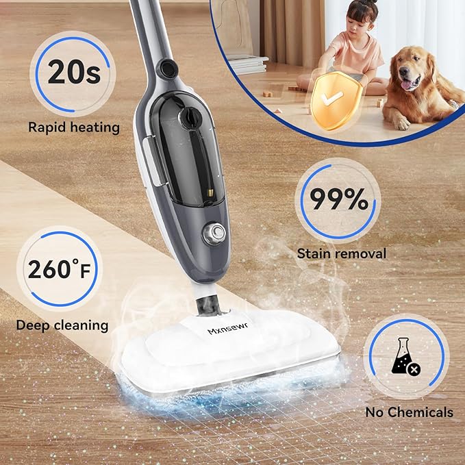 Steam Mop - All-in-one Powerful Handheld Steam Cleaner Detachable Floor Steamer