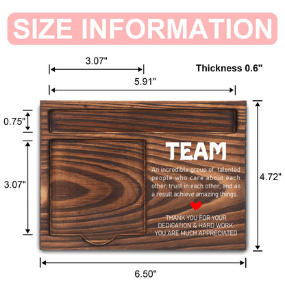 Team Gifts for Employees, Appreciation Gifts for Coworker, Thank You Gifts, Sticky Note Holder, Post-it Note Dispenser for Desk, Wooden Post-it Note & Pen Holder 6.5" x 4.7" - FTA116