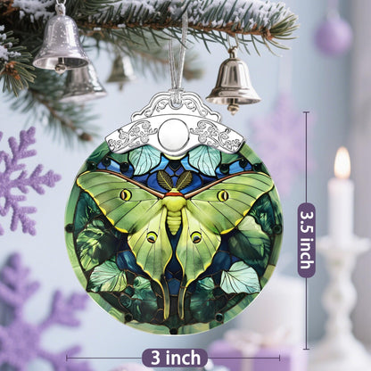 Luna Moth Ornament, Stained Glass Christmas Decorations, Christmas Ornaments for Tree, Holiday Ornament, Gifts for Moth Lovers, Holiday Party Gifts, Gift Ideas & Xmas Gift