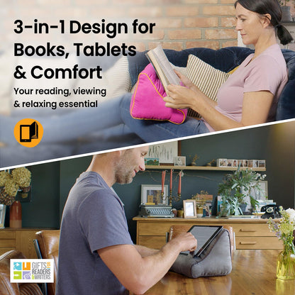 Gifts for Readers & Writers Book Pillow Tablet Stand for Bed Sloth - Premium Cushioned Book Holder for Hands Free Reading, Stylish Tablet Holder for Bed, Kindle Pillow Stands & Lap Ipad Holders
