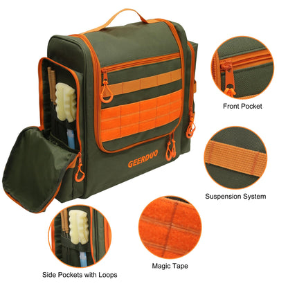 GeerDuo Tactical Camp Kitchen Organizer, Large Camping Utensil Storage Bag with Paper Towel Holder & Multi Pockets, Hanging Outdoor Cookware Organizer for Overlanding