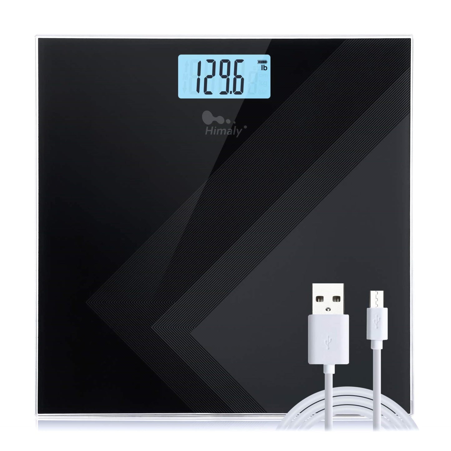 Digital Bathroom Scales USB Rechargeable, Weighing Scales for Body Weight with Weight Change Indication, Step-On Technology,High Precision,180kg/400lb/28stone Maximum Capacity