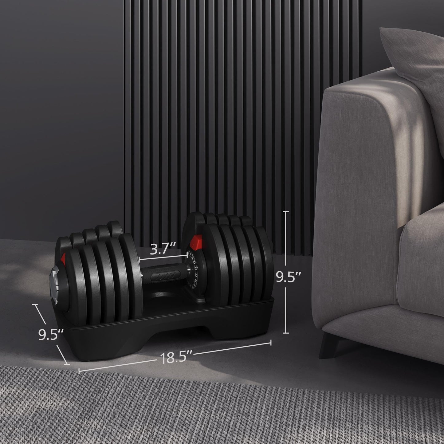 Yaheetech Adjustable Dumbbell Set 28/40/52.5/90LBS Adjustable Dumbbells Fast Adjust Dumbbell Weight Set with Anti-Slip Handle and Tray for Men/Women Home Gym Strength Training Equipment Single/Pair