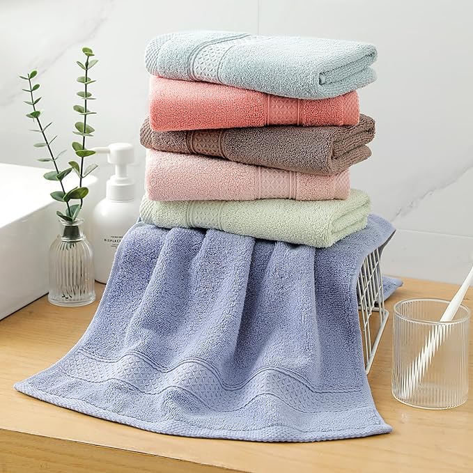 6 Pack Hand Towel Set, 16 by 25 inches, 100% Cotton Ultra Soft and Highly