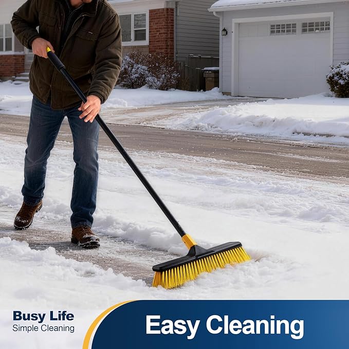 Yocada 18 Inch Push Broom Heavy-Duty Outdoor Commercial Broom Brush Stiff