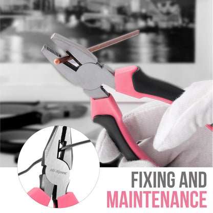 Hi-Spec 24pc Pink Tool Kit for Women – Mini DIY Household Set with Starter Basic Hand Tools for Home & Office, Compact Toolbox for Ladies DIY Projects and Everyday Use