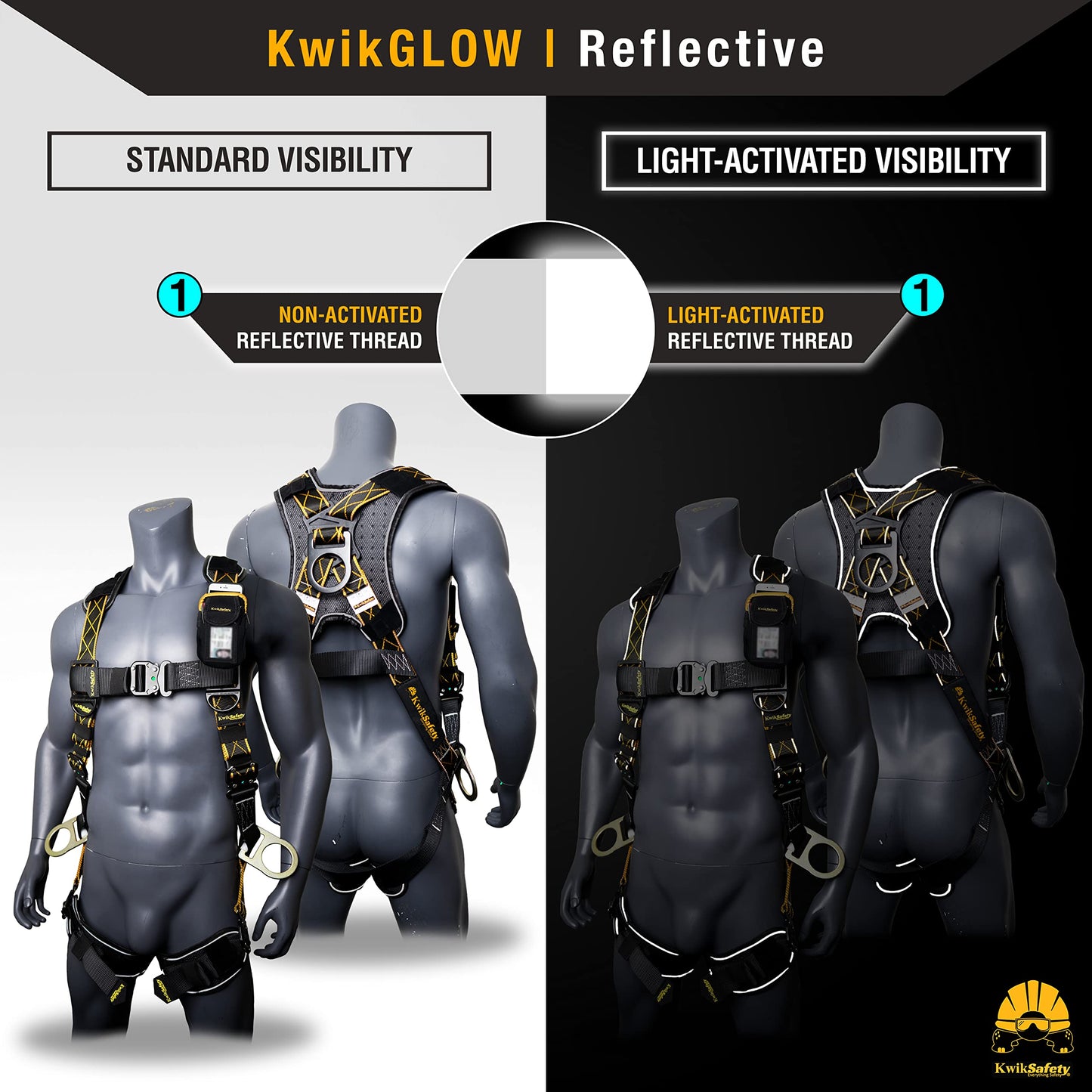 KwikSafety - Charlotte, NC - THUNDER DiamondBACK Safety Harness [5 QUICK CONNECT BUCKLES + 3 D-RINGS] ANSI OSHA Premium Fall Protection Black Full Body Fall Arrest Construction Roofing Gear