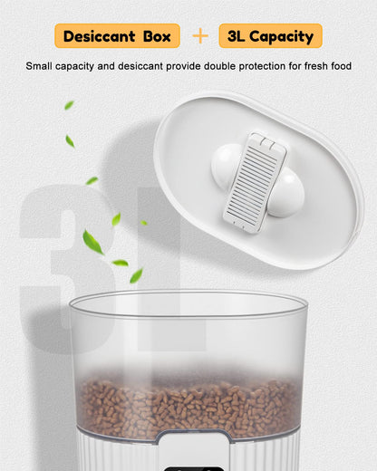 HOOFUN Automatic Cat Feeder, 3.5L Cat Food Dispenser Auto with Programmable Timer Control 1-6 Meals per Day, Dual Power Supply Pet Feeder for Cats Dogs with Safety Lock Lid & Stainless Steel Bowl