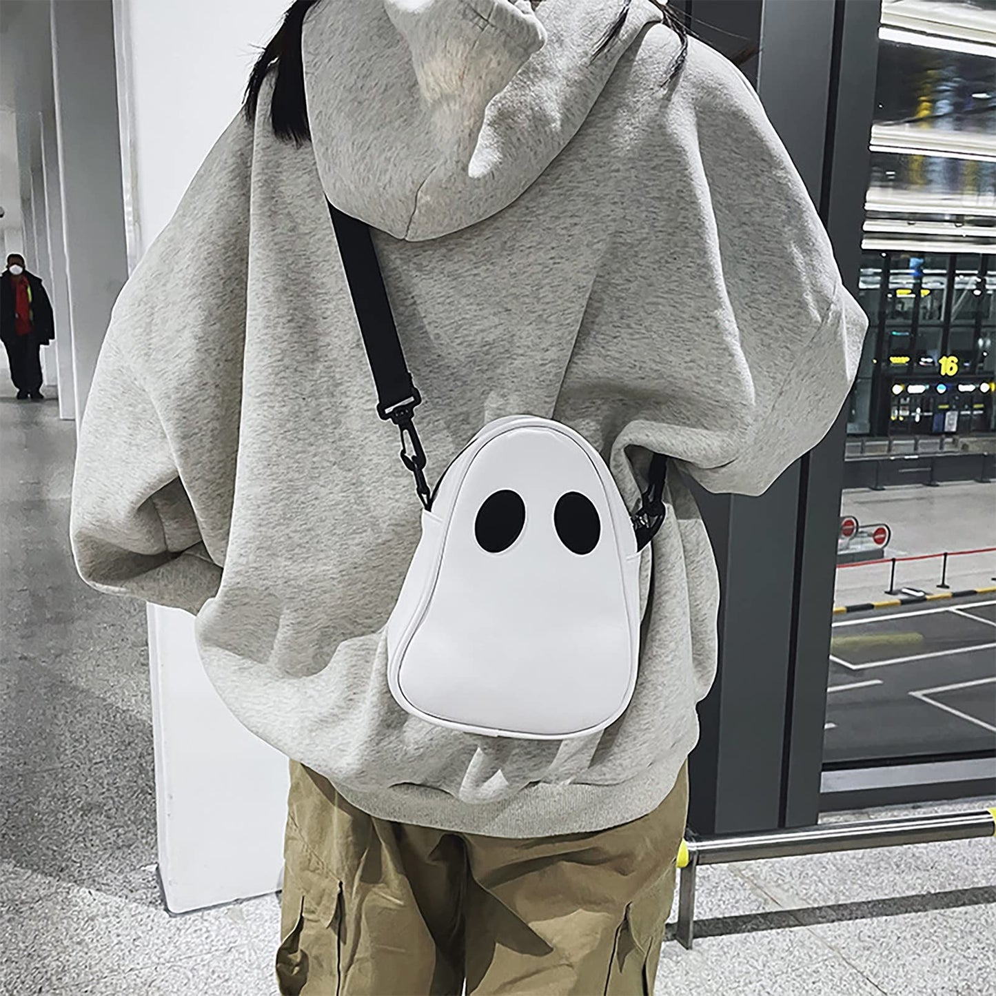 Halloween Pumpkin Cute Ghost Purse, Pu Leather Crossbody Bag Shoulder Bag For Girls, Spooky Season Trick Or Treat (white, One Size)
