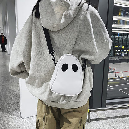 Halloween Pumpkin Cute Ghost Purse, Pu Leather Crossbody Bag Shoulder Bag For Girls, Spooky Season Trick Or Treat (white, One Size)
