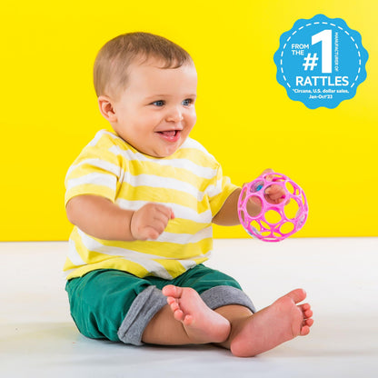 Bright Starts Oball Rattle Easy-Grasp Toy - Pink, Ages Newborn+