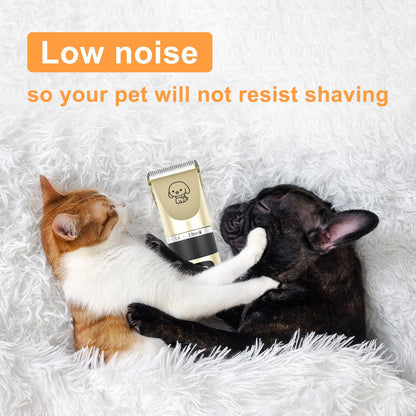 FrutPunch Dog Grooming Kit, Cordless Dog Clippers, Electric Shaving, Low Noise Rechargeable Dogs Hair Trimmer, with a Shaving Head for Feet, Suitable for Cats and Dogs, 2000MA