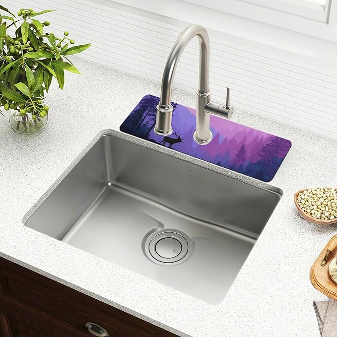 Kitchen Sink Splash Guard 2 PCS 14.7 Inch Sink Faucet Mat Splash Guard