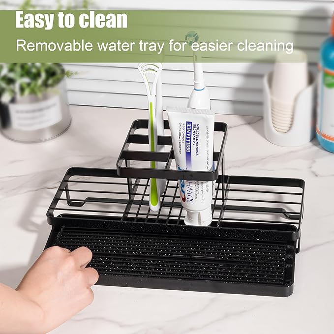 Toothbrush Holders for Bathrooms, Carbon Steel Tooth Brushing Holder Electric