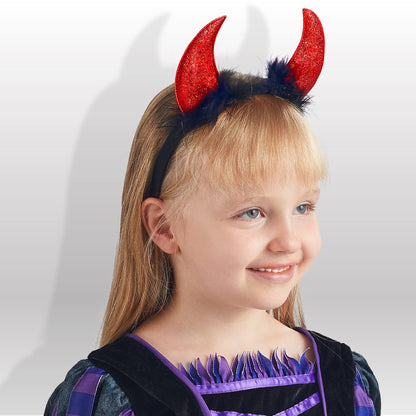 Spooktacular Creations Halloween Devil Horns Headband, Red Demon Headwear Costume Accessories for Kids Girls Women Halloween Party Favors, Cosplay Costume