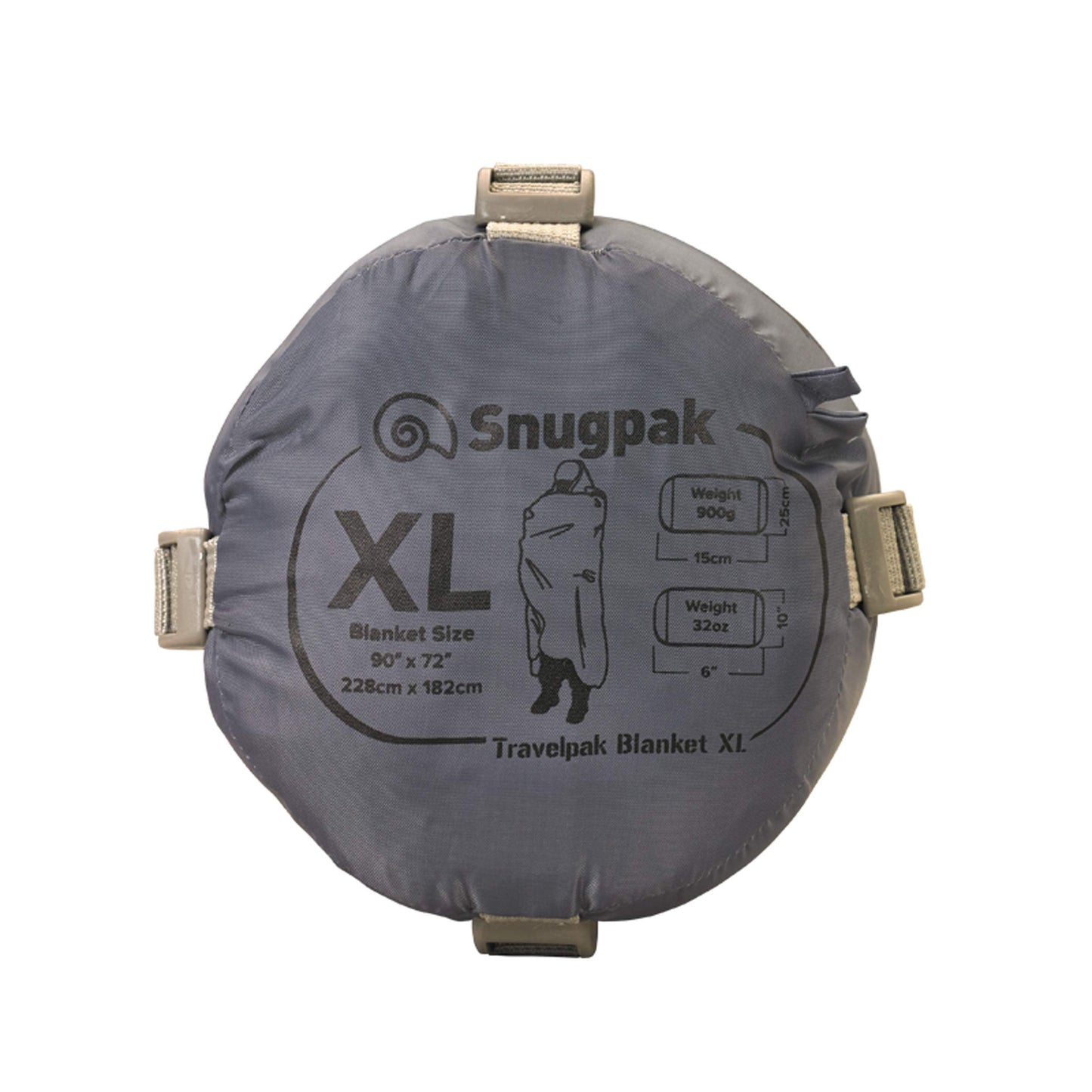 Snugpak Travelpak Blanket with Compression Stuff Sack, Lightweight, Pebble Grey