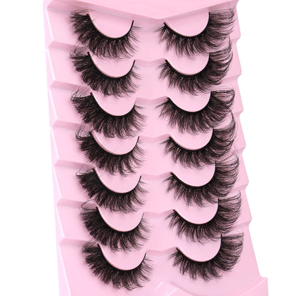 Mink Lashes Full False Eyelashes Wispy Cat Eye Lashes Strip 20MM Fox 8D Dramatic Pack 7 Pairs Fake Eyelashes by Ruairie