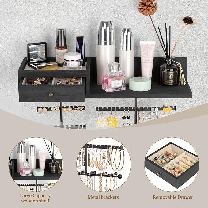 VINAEMO Jewelry Organizer Hanging Wall Mounted Jewelry Holder