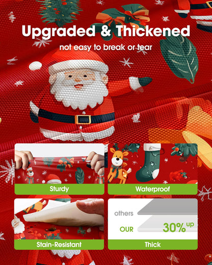 Pureegg Plastic Table Cloth Disposable 10 Pack, 54 x 108 Inch Table Cloths for Parties, Decorative Tablecloths for Rectangle Tables, Christmas Tablecloth Plastic, Leakproof & Sturdy, Christmas Red