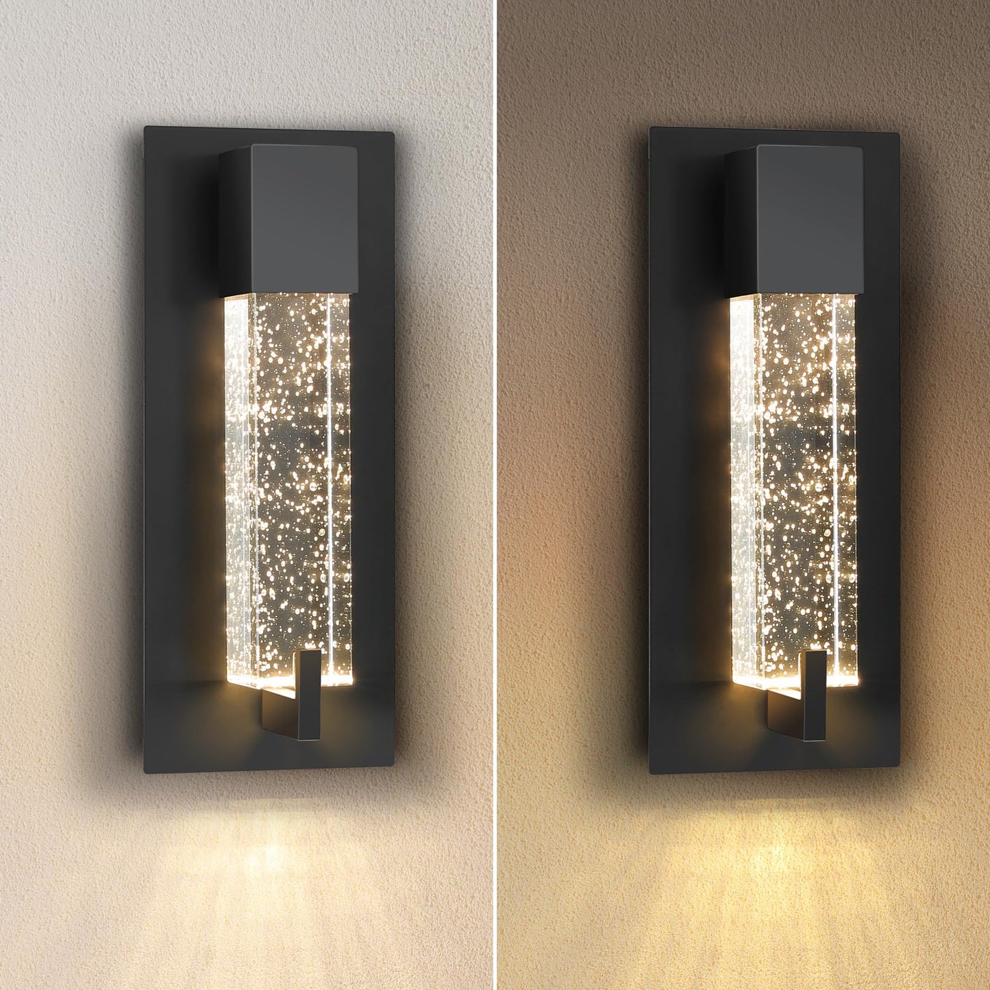 WOSHITU LED Wall Sconce Light: 11 Inch Black Modern Sconces Wall Lighting 3000K Dimmable Crystal Wall Lamps Indoor Bathroom Sconce Wall Mount Light Fixtures for Living Room/Bedroom/Hallway