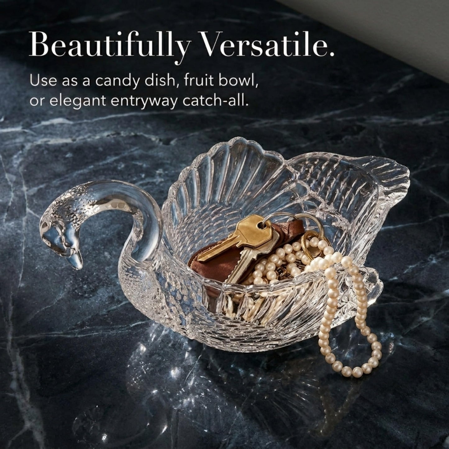 Godinger Swan Centerpiece Bowl Crystal Giftware