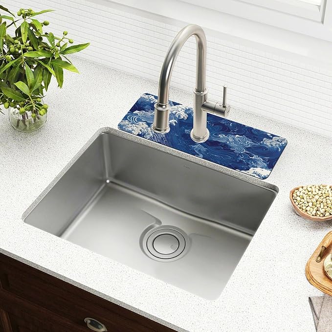 Kitchen Sink Splash Guard 1 PC 14.7 Inch Sink Faucet Mat Splash Guard