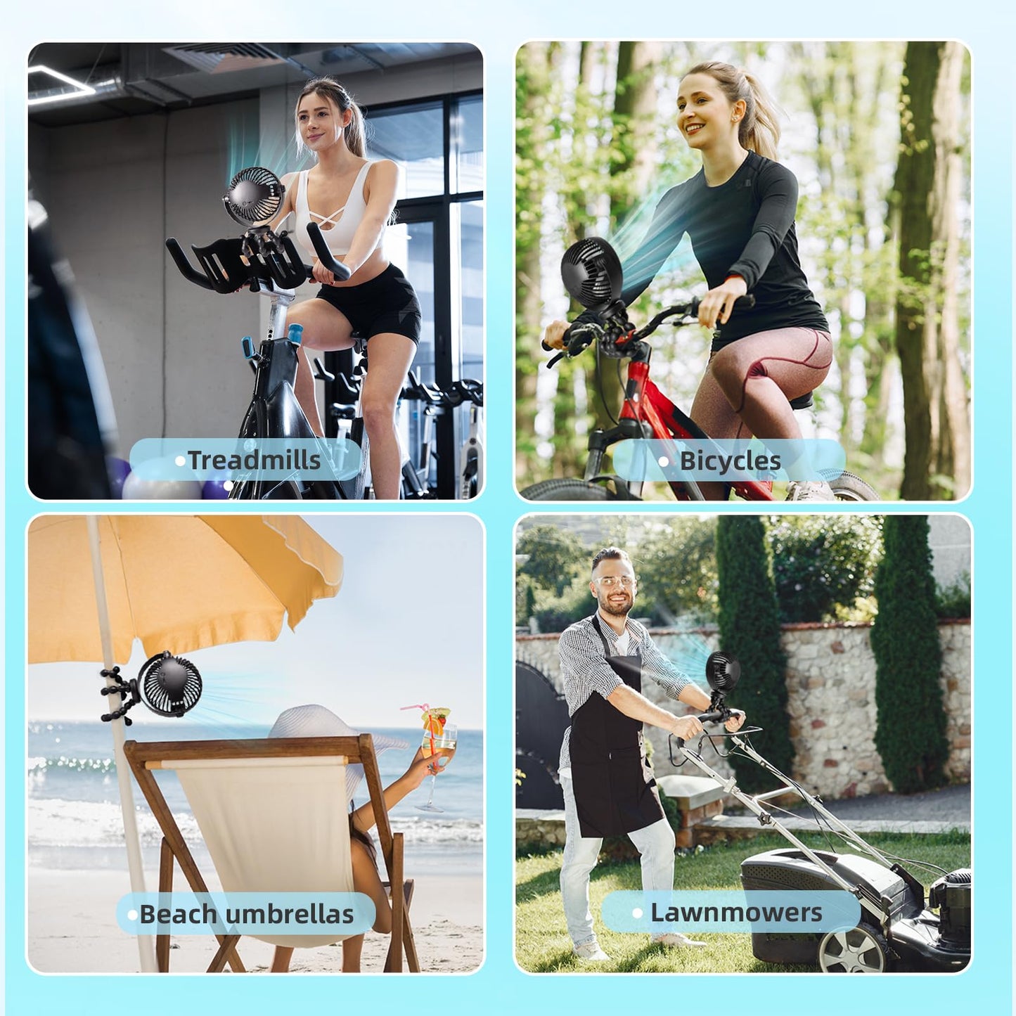 Baby Pram Stroller Fan 20H Buggy Cooling Clip On Fan, Portable 4000mAh Battery Personal Fan for Pram Accessories Baby Cot Wagon Stroller Pushchairs Crib Bed Treadmill,Travel Holiday Essentials