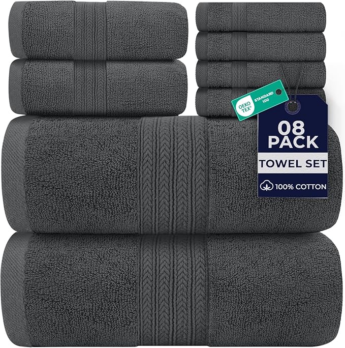 DAN RIVER 8 PC Luxury Bath Towels