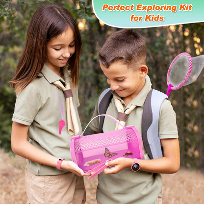 YOPINSAND Bug Catcher Kit & Outdoor Explorer Kit for Kids, 10 Pcs Bug Catching Kit with Toy Cage, Backpack, Manifying Glass, Toy Net, Outdoor Exploration Toys Gift for Boys Girls 3-12