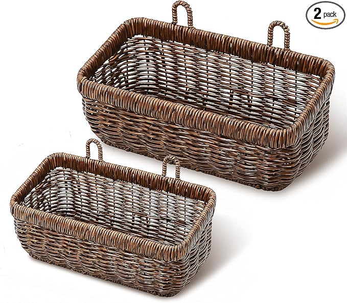 AceList Wall Hanging Basket, Boho Style Hand-Woven Hanging Storage Baskets