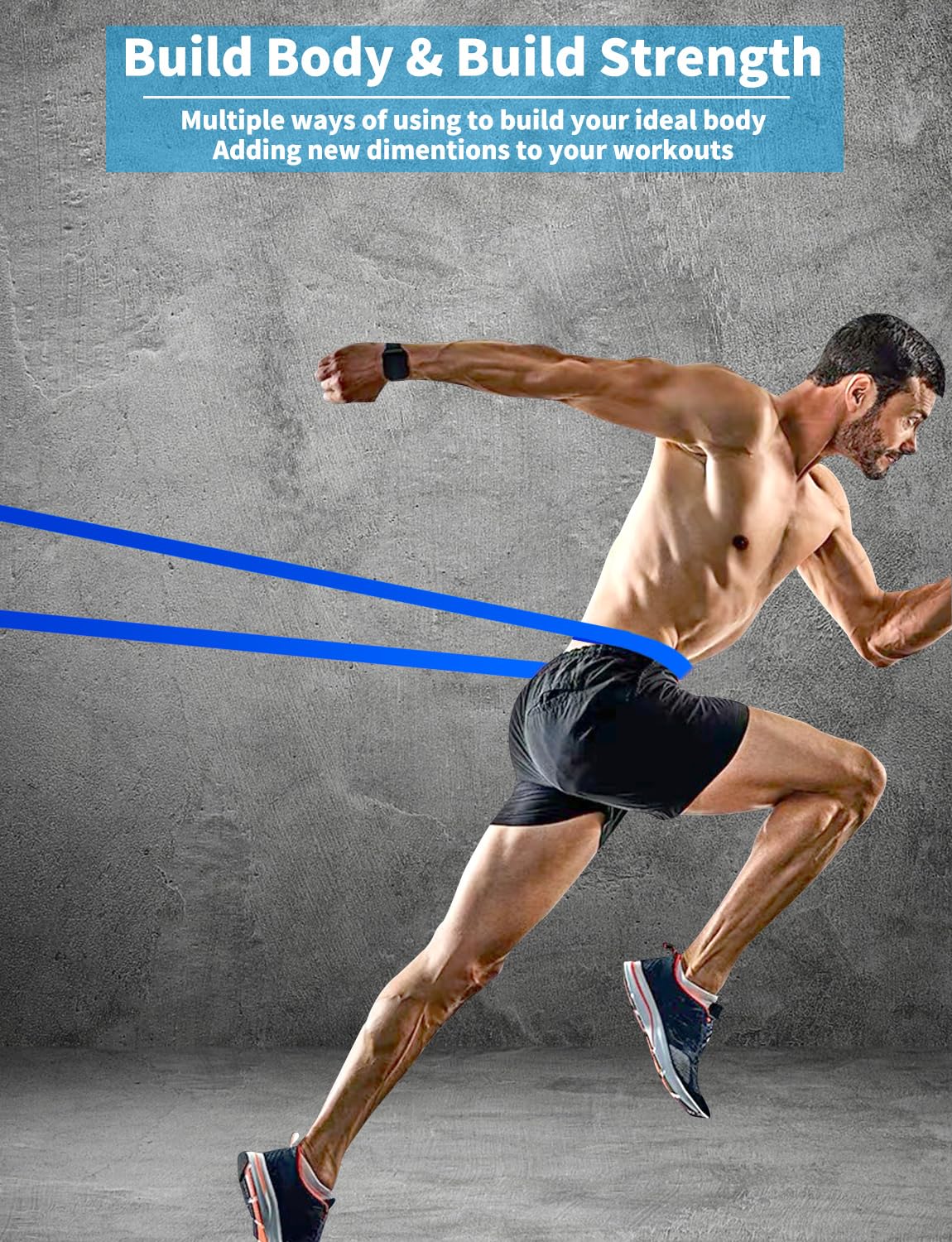 Pull Up Bands, Resistance Bands, Pull Up Assistance Band Resistance Exercise Bands for Men & Women Working Out, Body Stretching, Physical Therapy, Muscle Training - Blue Model 001