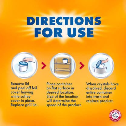 Arm & Hammer Essentials Disposable Moisture Absorber and Odor Eliminator Tub, Fragrance Free, 1 lb., Attracts and Traps Excess Moisture, Ideal Closet Dehumidifier (Pack of 3)