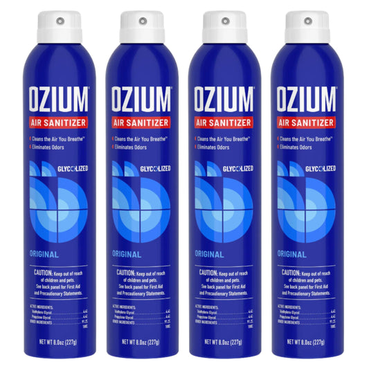 Ozium® 8 Oz. Air Sanitizer & Odor Eliminator for Homes, Cars, Offices and More, Original Scent - 4 Pack | Reduces Airborne Bacteria Eliminates Smoke & Malodors