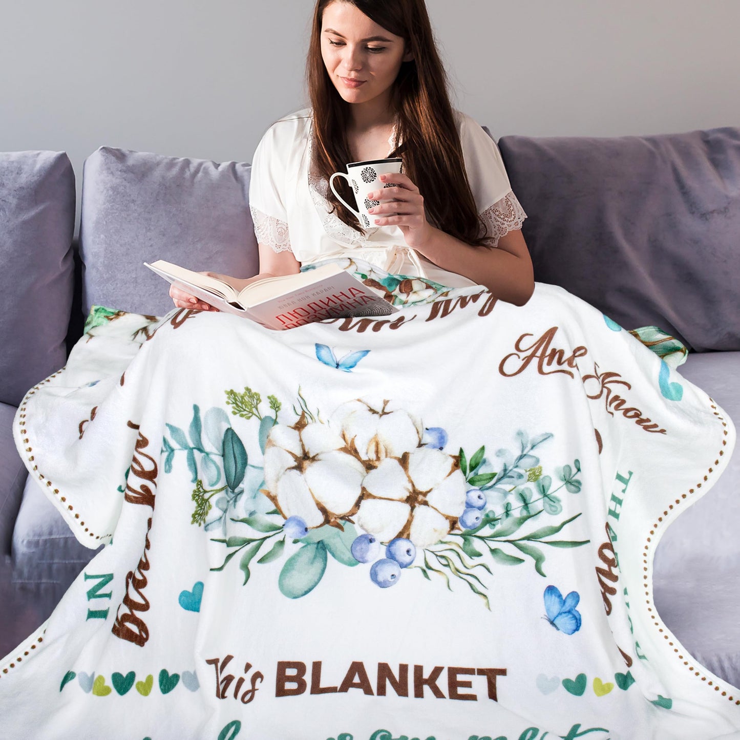 Lviliss Get Well Gifts for Women, Inspirational Gifts for Women, Sympathy Gift, Thinking of You Gifts, Birthday Gifts for Woman, Feel Better After Surgery, Healing Blanket Throw 50“x60”