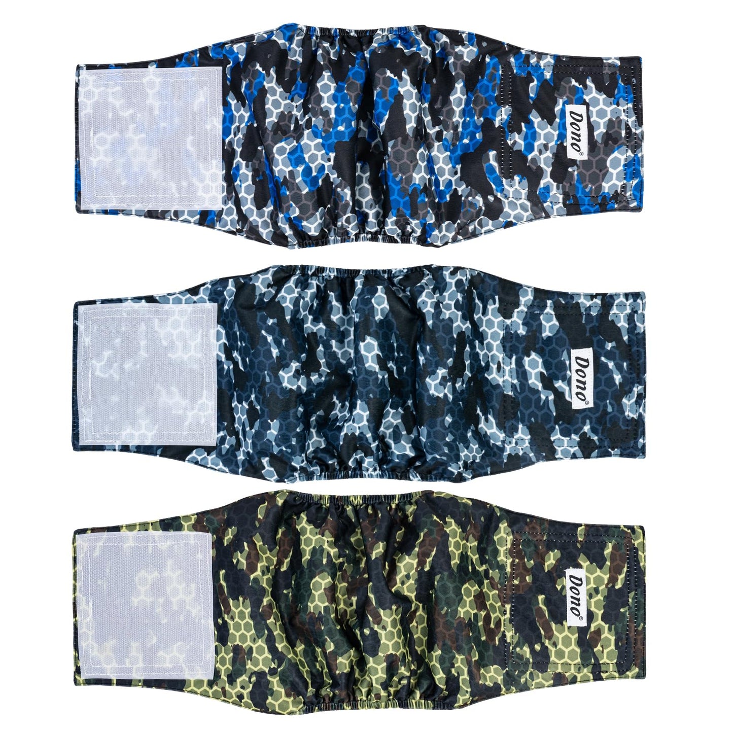 Dono Washable Male Dog Nappies, Super Absorbing Male Dog Belly Band Pack of 3, Sanitary Pants Dog Wraps for Small Medium Large Dogs XL(Army,XL)