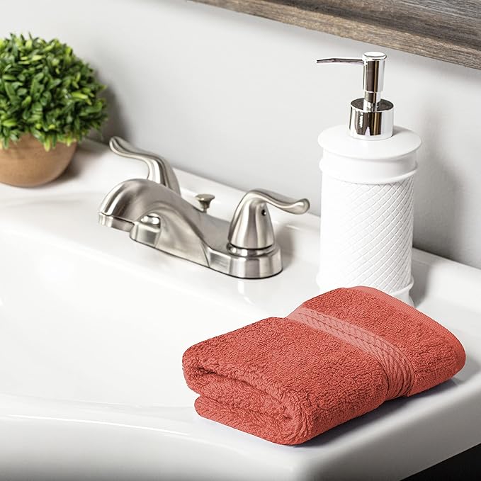 SUPERIOR Egyptian Cotton Solid Towel Set, Washcloths 13” x 13”, Hand Towels 20”